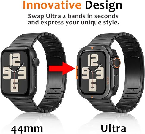 Amizee Metal Case متوافق مع Apple Watch Ultra 2/Ultra 49mm مع الغطاء الخلفي ، وغطاء الوفير الوعرة لـ IWatch 49mm ، التيتانيوم in Kuwait