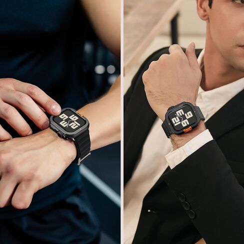 Amizee Metal Case متوافق مع Apple Watch Ultra 2/Ultra 49mm مع الغطاء الخلفي ، وغطاء الوفير الوعرة لـ IWatch 49mm ، التيتانيوم in Kuwait