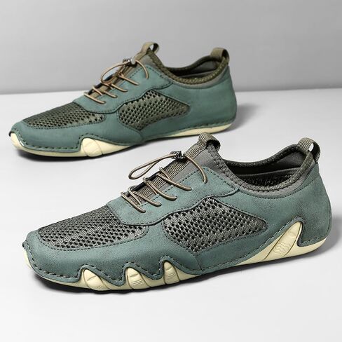 Driving Shoes for Men Breathable Mesh Men's Casual Shoes Slip On Fashion Comfortable Handmade in Saudi Arabia