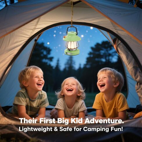 V.C Formark Retro Snail Kids Lantern - Forest Green USB ضوء التخييم القابل لإعادة الشحن ، وضوء ليلي قابلاً للخلاف 3 ألوان مع خطاف الخيمة ، وآمن داخلي في الهواء الطلق للأطفال الأساسية للتخييم in Saudi Arabia