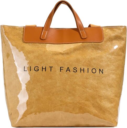 PVC Clear Tote Bag for Women, Large Plastic Tote Beach Bag, Kraft Paper Hobo Handbag Purse with Top Handle in Saudi Arabia