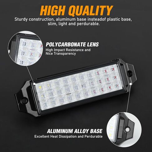 Flush Mount Led Pod Lights,7.5 inch Trailer Tail Lights,Brake Turn Signal Side Marker Lights,Reverse Lights,Surface Mount Clearance Lights of Truck Tractor Pickup (Amber Red-2Pcs) in Saudi Arabia