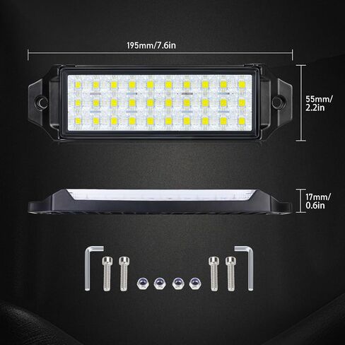 Flush Mount Led Pod Lights,7.5 inch Trailer Tail Lights,Brake Turn Signal Side Marker Lights,Reverse Lights,Surface Mount Clearance Lights of Truck Tractor Pickup (Amber Red-2Pcs) in Saudi Arabia