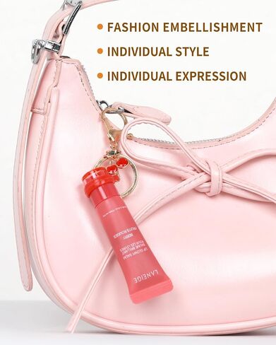 Chapstick Holder Key Chain - 3 Pack Keychain with 9 Rubber Rings, Purse Charms Keychain Wristlet Wallet Accessories in Saudi Arabia