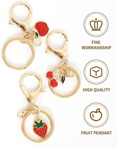 Chapstick Holder Key Chain - 3 Pack Keychain with 9 Rubber Rings, Purse Charms Keychain Wristlet Wallet Accessories in Saudi Arabia