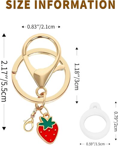 Chapstick Holder Key Chain - 3 Pack Keychain with 9 Rubber Rings, Purse Charms Keychain Wristlet Wallet Accessories in Saudi Arabia