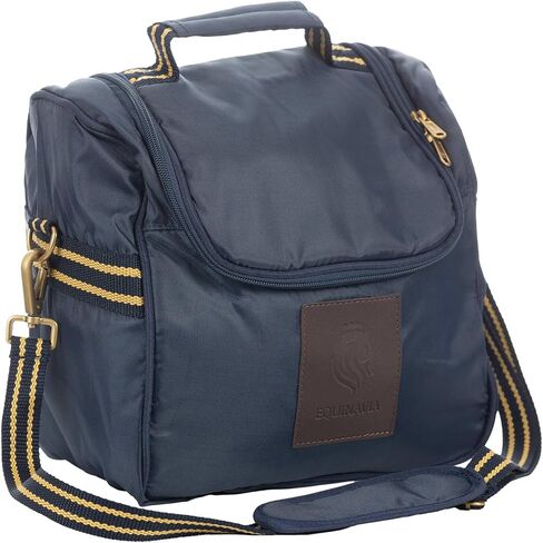 Equinavia Darby Zip Top Fearstrian Fearserian Horse Grooming Bag مع حزام الكتف | 6.5 "× 11" × 13 " - أسود/فضي - حجم واحد in Kuwait