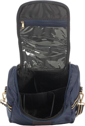 Equinavia Darby Zip Top Fearstrian Fearserian Horse Grooming Bag مع حزام الكتف | 6.5 "× 11" × 13 " - أسود/فضي - حجم واحد in Kuwait