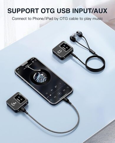 Lekato Wireless In-OER Monitor MS-20 ، 2.4G IEM System Low Contancing ، مع جهاز استقبال Petalpack Transmitter Pairing ، ودعم OTG ، واحد إلى أكثر ، مراقبة في الأذن للأداء المباشر ، فرقة مغنية المسرح in Saudi Arabia