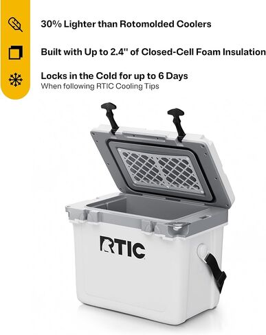 RTIC Ultra-Light Hard Cooler Insulated Portable Ice Chest Box for Drink, Beverage, Beach, Camping, Picnic, Fishing, Boat, Barbecue, 30% Lighter Than Rotomolded Coolers | Portable Ice Chest Box for Beach, Drink, Beverage, Camping, Picnic, Fishing, Boat, Ba in Saudi Arabia
