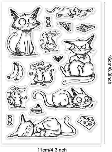GLOBLELAND Funny Bees Clear Stamps Sewing Buttons Silicone Clear Stamp Seals Cartoon Animals Transparent Stamps for DIY Scrapbooking Cards Making Photo Album Journal in Kuwait