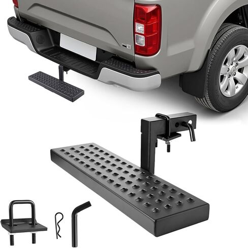 VEVOR Hitch Step لجهاز استقبال 2 بوصة، هيكل فولاذي قوي بسعة تحميل 350 رطل، واقي واقي من الصدمات الخلفي مع قفل دبوس ومثبت، مناسب عالمي للشاحنة، وسيارات الدفع الرباعي، والبيك أب، والمقطورة in Kuwait