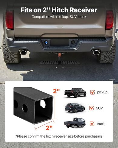 VEVOR Hitch Step لجهاز استقبال 2 بوصة، هيكل فولاذي قوي بسعة تحميل 350 رطل، واقي واقي من الصدمات الخلفي مع قفل دبوس ومثبت، مناسب عالمي للشاحنة، وسيارات الدفع الرباعي، والبيك أب، والمقطورة in Kuwait