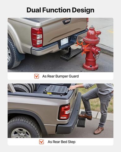 VEVOR Hitch Step لجهاز استقبال 2 بوصة، هيكل فولاذي قوي بسعة تحميل 350 رطل، واقي واقي من الصدمات الخلفي مع قفل دبوس ومثبت، مناسب عالمي للشاحنة، وسيارات الدفع الرباعي، والبيك أب، والمقطورة in Kuwait