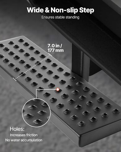 VEVOR Hitch Step لجهاز استقبال 2 بوصة، هيكل فولاذي قوي بسعة تحميل 350 رطل، واقي واقي من الصدمات الخلفي مع قفل دبوس ومثبت، مناسب عالمي للشاحنة، وسيارات الدفع الرباعي، والبيك أب، والمقطورة in Kuwait