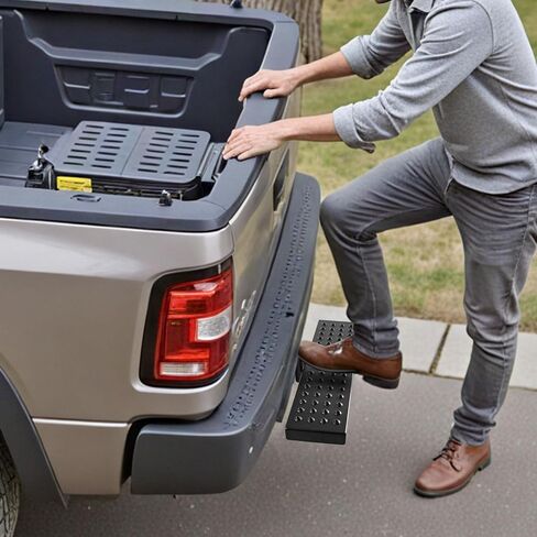 VEVOR Hitch Step لجهاز استقبال 2 بوصة، هيكل فولاذي قوي بسعة تحميل 350 رطل، واقي واقي من الصدمات الخلفي مع قفل دبوس ومثبت، مناسب عالمي للشاحنة، وسيارات الدفع الرباعي، والبيك أب، والمقطورة in Kuwait