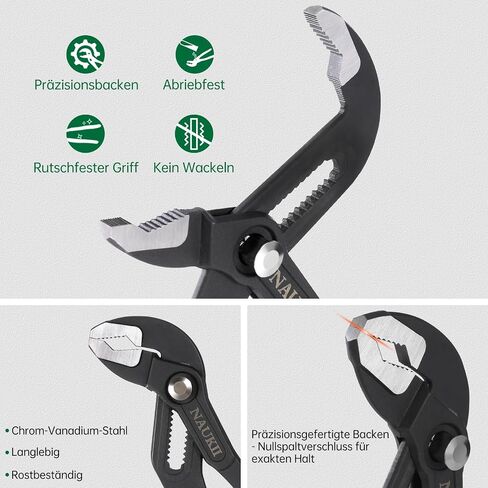 3piece Water Pump Pliers Set 8/10/12 inch Groove Joint Pliers Set Non-Slip Grip Precision Clamping Plumbing Lock Plier for Repairs Quick Release Adjustable Plier Set in Saudi Arabia