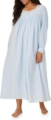 رداء الدانتيل من إيلين ويست كوين آن للنساء - الإرث خفيف الوزن بنسبة 100 ٪ من ثوب النوم أو رداء الأمامي - الأسود ، كبير in Kuwait