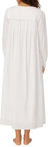 Eileen West Queen Anne's Lace Robe for Women – Heirloom Lightweight 100% Cotton Women’s Nightgown or Button Front Robe - Black, Large in Saudi Arabia