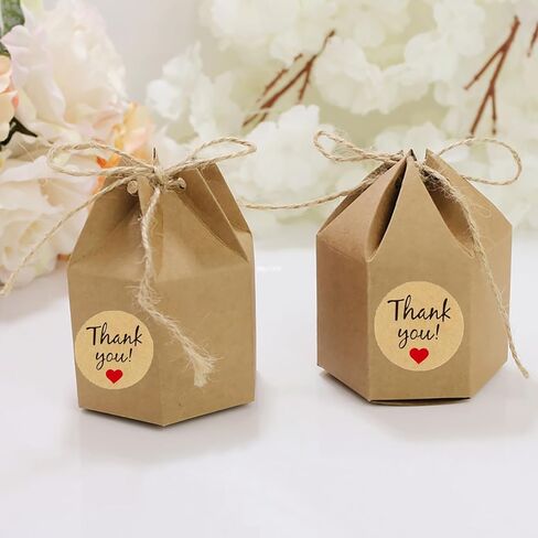 1 Rolls/500Pcs Thank You Stickers Self Adhesive Kraft Paper Label Stickers for Gift Wrapping Baking Wedding Birthday Party Christmas, 25mm in Saudi Arabia