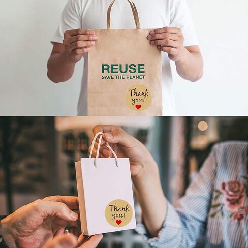 1 Rolls/500Pcs Thank You Stickers Self Adhesive Kraft Paper Label Stickers for Gift Wrapping Baking Wedding Birthday Party Christmas, 25mm in Saudi Arabia