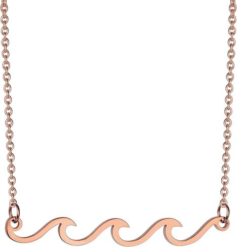 Wave Necklace Gold Silver Plated Ocean Wave Necklace Dainty Beach Choker Necklaces for Women Teen Girls Surfer Jewelry Gifts Boho Summer Necklace in Kuwait