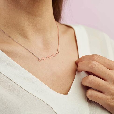 Wave Necklace Gold Silver Plated Ocean Wave Necklace Dainty Beach Choker Necklaces for Women Teen Girls Surfer Jewelry Gifts Boho Summer Necklace in Kuwait