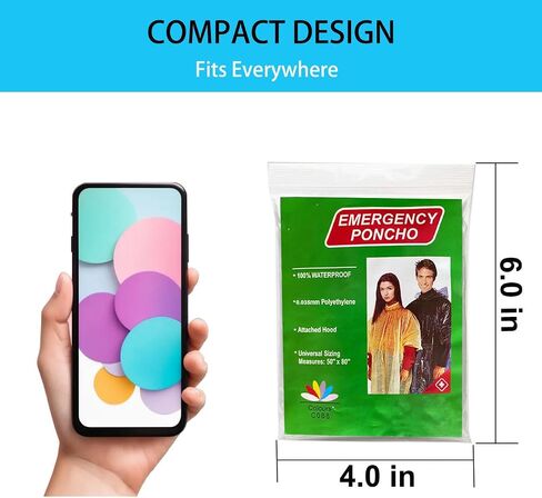Hlkzone Dispipable Rain Ponchos for Kids 7 Pack in Kuwait