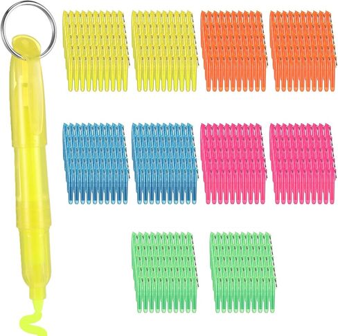 Kosiz 100 PCS Mini Highlighters متنوعة ألوان مع هدايا رئيسية لعيد الميلاد علامات تمييز أقلام للممرضات للممرضات معلمي شارة سائل سائل الأطفال (ملونة) in Kuwait