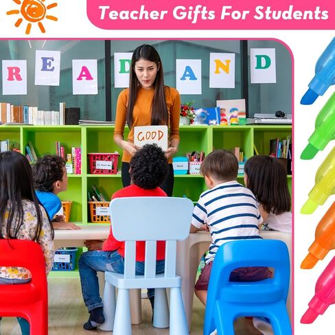 Kosiz 100 PCS Mini Highlighters متنوعة ألوان مع هدايا رئيسية لعيد الميلاد علامات تمييز أقلام للممرضات للممرضات معلمي شارة سائل سائل الأطفال (ملونة) in Kuwait