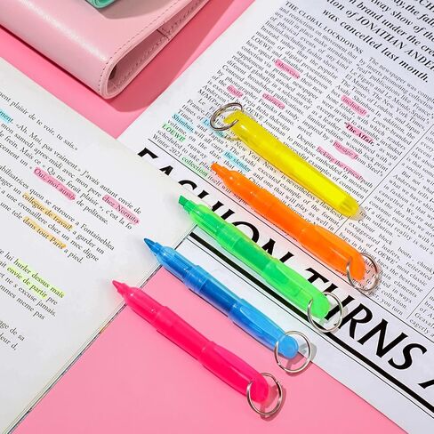 Kosiz 100 PCS Mini Highlighters متنوعة ألوان مع هدايا رئيسية لعيد الميلاد علامات تمييز أقلام للممرضات للممرضات معلمي شارة سائل سائل الأطفال (ملونة) in Kuwait