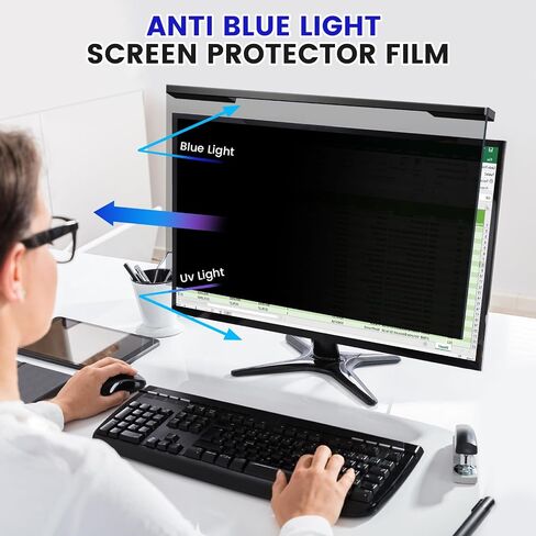 Hanging 21.5 Inch Computer Privacy Screen Filter, Hanging Computer Screen Privacy Cover, Compatible with, 21.5 Inch 16:9 Widescreen Monitors, Protect Eyes from Glare and Blue Light in Saudi Arabia