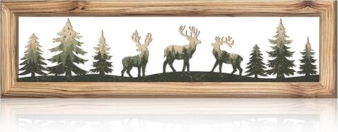 Wesiti Woodland Bear Wall Art 16 in Wood Frame Metal Bear Wall Decor Rustic Wildlife Wall Decor Farmhouse Lodge Cabin Wall Decor Animal Picture Art Decor for Home Bedroom Living Room in Saudi Arabia