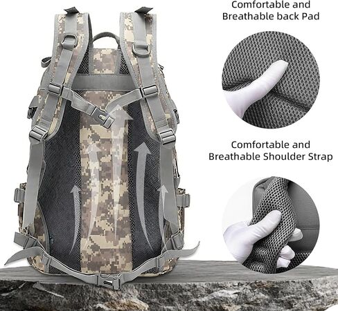 حقيبة الظهر التكتيكية Aigear ، 45L Letter 'W' Sername Series Military Backpack ، Bug Out Brag لمدة 3 أيام للرجال للنساء التخييم المشي لمسافات طويلة in Kuwait