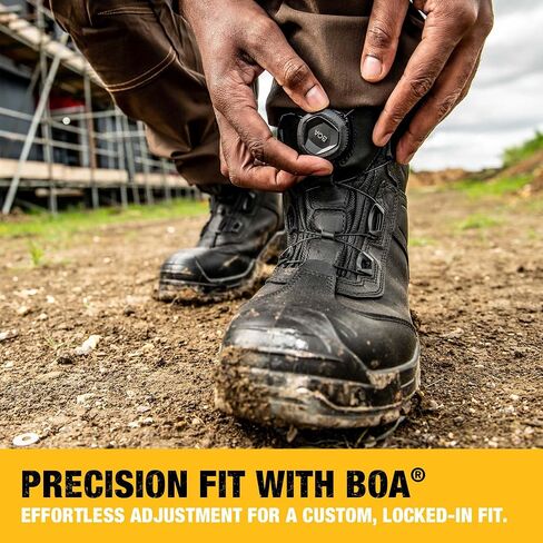 نظام DEWALT Richardson الرجالي BOA Fit System، جلد نوبوك، مقاوم للماء، مقدمة فولاذية، حذاء عمل آمن in Saudi Arabia