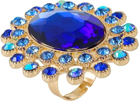 Vintage Rhinestone Glass Finger Rings,Fashion Crystal Adjustable Open Wrap Knuckle Ring Boho Big Oval Stackable Rings Statement Ring Engagement Wedding Cocktail Party Rings Jewelry in Saudi Arabia