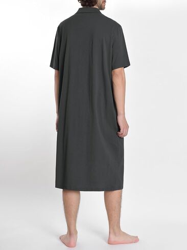 Latuza Men's Cotton Button Down Nightshirt with Pockets in Saudi Arabia