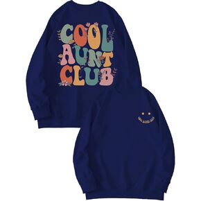 Auntie Sweatshirt Womens Cool Aunt Club Graphic Sweatshirts Auntie Letter Print Long Sleeve Pullover Top in Kuwait