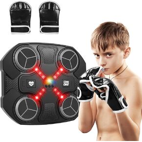 Music Boxing Machine with Force Measuring, Wall Mounted Bluetooth Punching Boxing Pad with Boxing Gloves,Home Gym Boxing Equipment Stress Relief, Sport Toys Gifts for Kids Adult Men Boy Girl, Age14-99 in Saudi Arabia