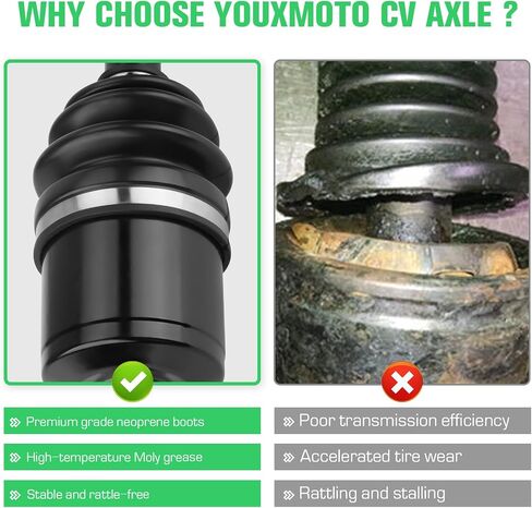 Youxmoto Front Left/Right CV Axle Fit for Polaris General 1000/ General 4 1000-2016 2017 2018 2019 2020 2021 2022, 4340 Chromoly Steel CV Axles, for RZR Trail S 900 1000 2015-2022, for 1333263 in Saudi Arabia