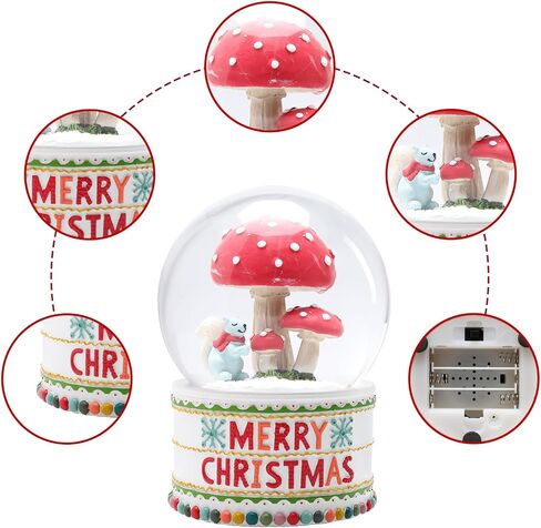Vipush Christmas Snow Globe - Snowman Santa Style Musical Snow Globe مع ألواح LED متغيرة اللون ، ديكورات عيد الميلاد مع هدايا مربع الموسيقى للأطفال in Kuwait