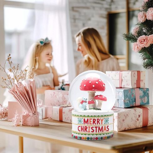 Vipush Christmas Snow Globe - Snowman Santa Style Musical Snow Globe مع ألواح LED متغيرة اللون ، ديكورات عيد الميلاد مع هدايا مربع الموسيقى للأطفال in Kuwait