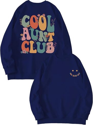 Auntie Sweatshirt Womens Cool Aunt Club Graphic Sweatshirts Auntie Letter Print Long Sleeve Pullover Top in Kuwait