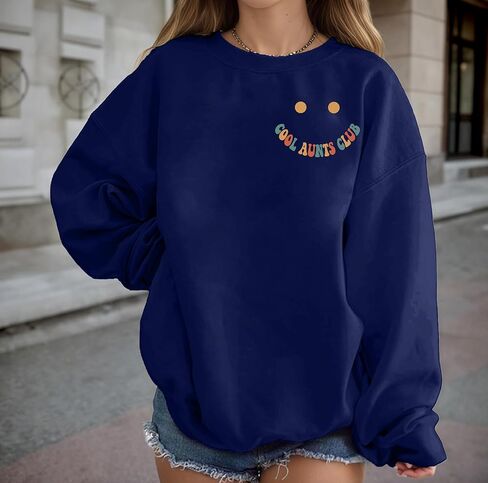 Auntie Sweatshirt Womens Cool Aunt Club Graphic Sweatshirts Auntie Letter Print Long Sleeve Pullover Top in Kuwait