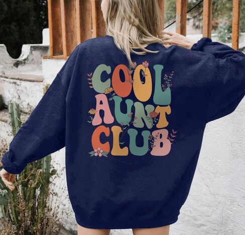 Auntie Sweatshirt Womens Cool Aunt Club Graphic Sweatshirts Auntie Letter Print Long Sleeve Pullover Top in Kuwait