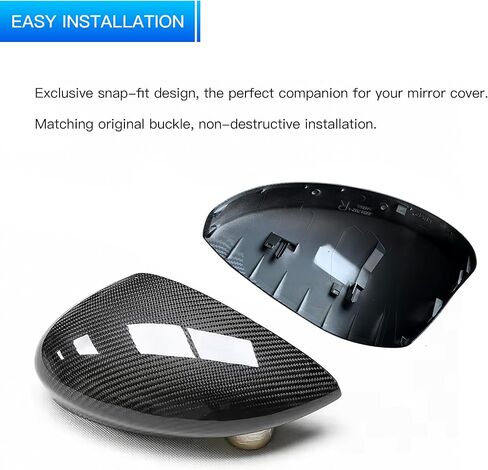 Passenger Right Side Mirror Cover Cap Compatible with Honda Civic 2022-2024 11th Without Turn Signal Glossy Black in Saudi Arabia