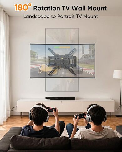 Long Arm TV Wall Mount for 26-65" TVs, 40.75" Long Extension Corner TV Mount for Vertical Mounting of Displays, Full Motion Wall Mount with Swivel & Tilt, VESA 400x400mm Holds 88 lbs FORGING MOUNT in Saudi Arabia