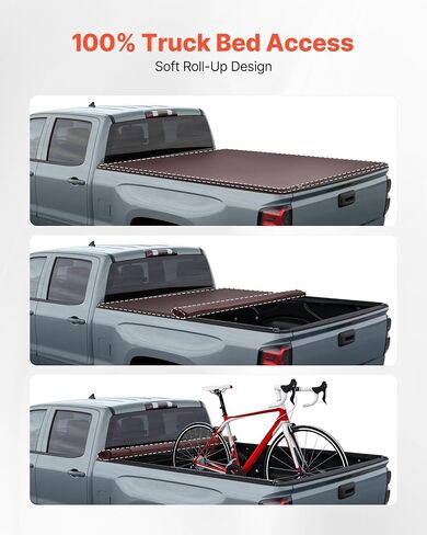 VEVOR Retractable Tonneau Cover, 5.8 ft Hard Tonneau Cover with Built-in Drainage Pipe for 2021-2024 Chevy/GMC Silverado/Sierra 1500 Crew Cab, Customized Design with Double-Lock & T-Slot in Saudi Arabia