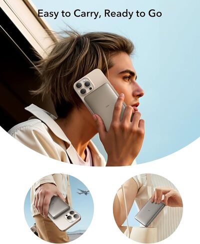 ESR لبنك Magsafe Power Bank ، 0.55 في شاحن محمول ماجسافي 5000 ملهائي ، شاحن بطارية QI2 معتمد 15 واط ، شاحن 20W USB-C Magslim مع كابل لـ iPhone 16/15/14/13 ، Black ، Black in Saudi Arabia