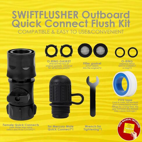 SwiftFlusher الخارجي الخارجي مجموعة طقم التدفق لمحركات الزئبق الخارجي ， منفذ التدفق السريع اتصال سريع لمحركات الزئبق ， طقم التدفق الخارجي ， Flushers محرك المحرك الخارجي ، محول محرك الخارجي in Kuwait